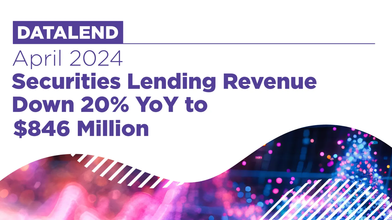 DataLend: April 2024 Securities Lending Revenue Down 20% YoY to $846 Million