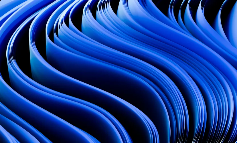 Abstract blue wave forms representing data flow and connectivity